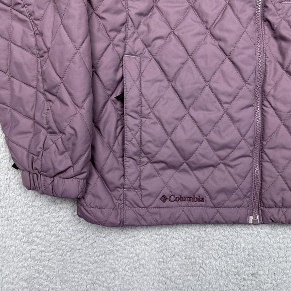 Columbia Jacket Womens Medium Purple Quilted Interchange Full Zip Insulated - Picture 5 of 11